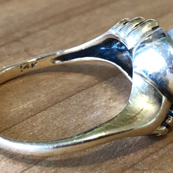 Vintage 14k Gold, Pearl & Diamond Ring Size 6.5 - Picture 2 of 5